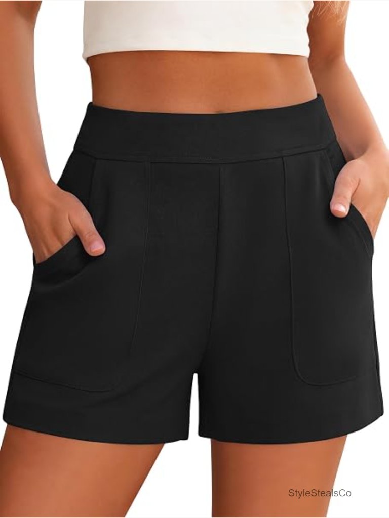 High Waist Lounge Shorts With Pockets Casual Summer